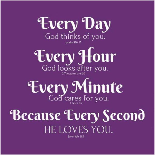 Every Day God Thinks Of You Because He Loves You Christian Quilt Blanket, Christian Blanket Gift For Believers