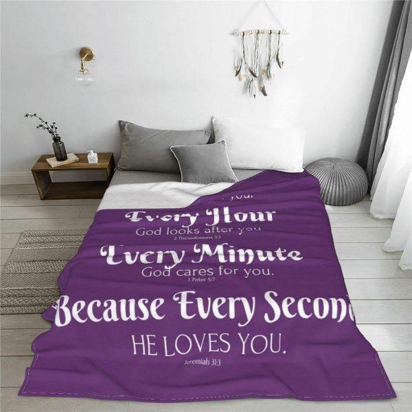 Every Day God Thinks Of You Because He Loves You Christian Quilt Blanket, Christian Blanket Gift For Believers