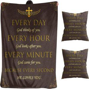 Every Day God Thinks Of You Christian Quilt Blanket Christian Blanket Gift For Believers 1 x34whg.jpg