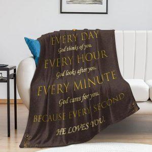 Every Day God Thinks Of You Christian Quilt Blanket Christian Blanket Gift For Believers 2 qsry6i.jpg