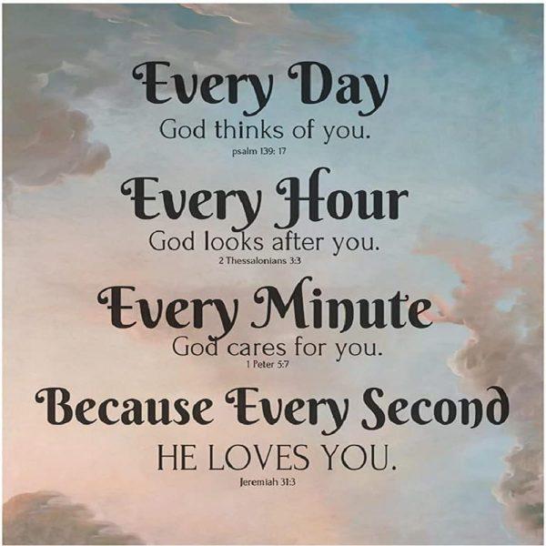 Every Hour Because Every Second he Loves You Christian Quilt Blanket, Christian Blanket Gift For Believers