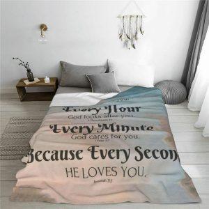 Every Hour Because Every Second he Loves You Christian Quilt Blanket Christian Blanket Gift For Believers 5 f45jfz.jpg