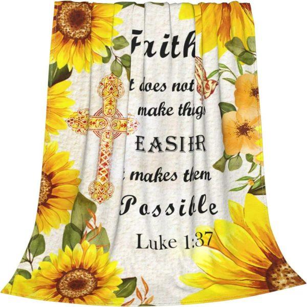 Faith It Does Not Make Things Christian Quilt Blanket, Christian Blanket Gift For Believers