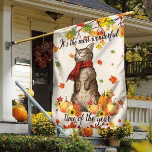 Fall Cat Welcome Flag It’s The Most…