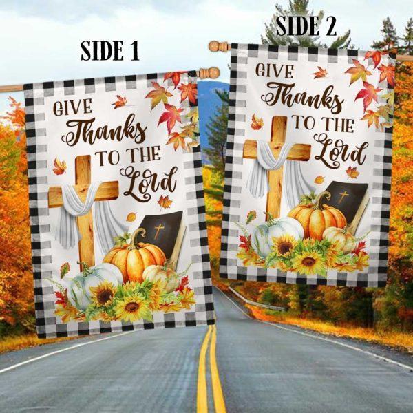Fall Flag Give Thanks to The Lord Thanksgiving Flag – Thanksgiving Flag Outdoor Decoration