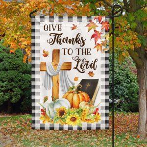 Fall Flag Give Thanks to The Lord Thanksgiving Flag 3