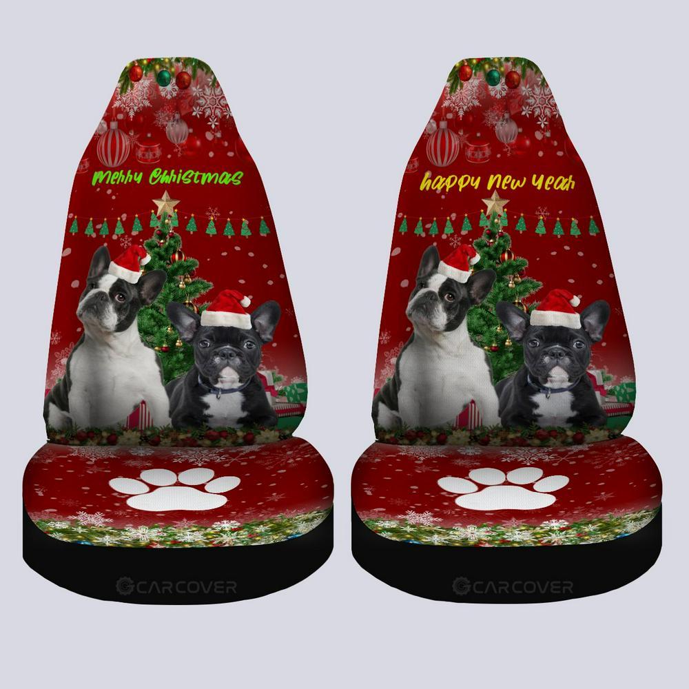 French Bulldogs Christmas Dog Car Seat Covers, Christmas Car Seat Covers
