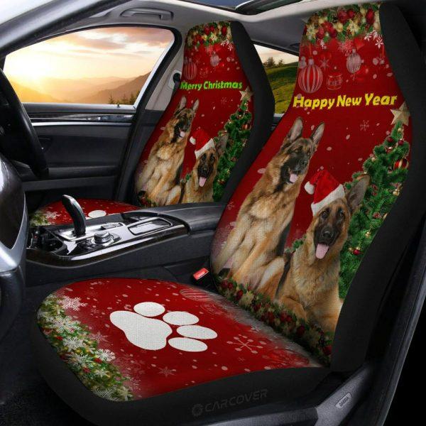 German Shepherds Car Seat Covers Custom Christmas Car Accessories, Christmas Car Seat Covers