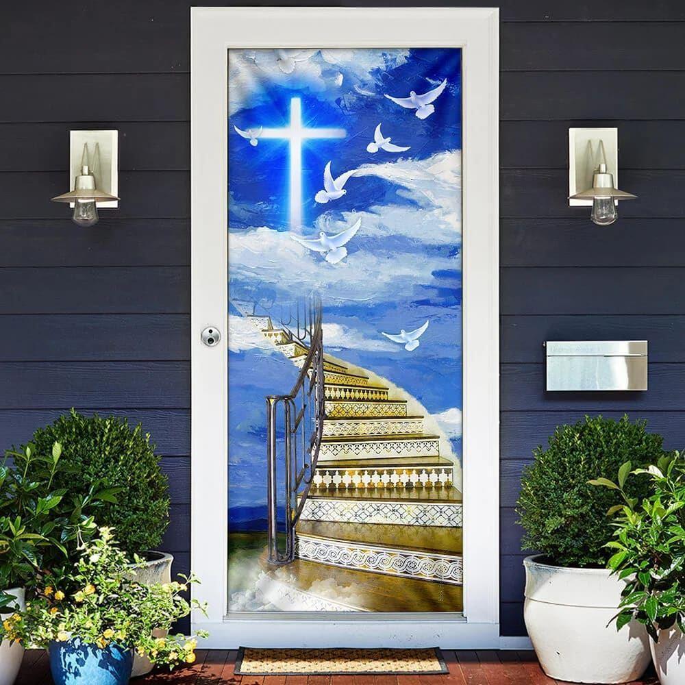 Go To Heaven Jesus Door Cover, Christian Home Decor, Gift For Christian