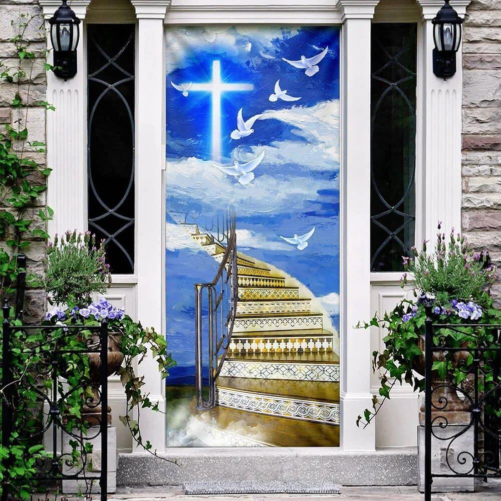 Go To Heaven Jesus Door Cover, Christian Home Decor, Gift For Christian