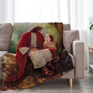 God And Child Picture Christian Quilt Blanket,…