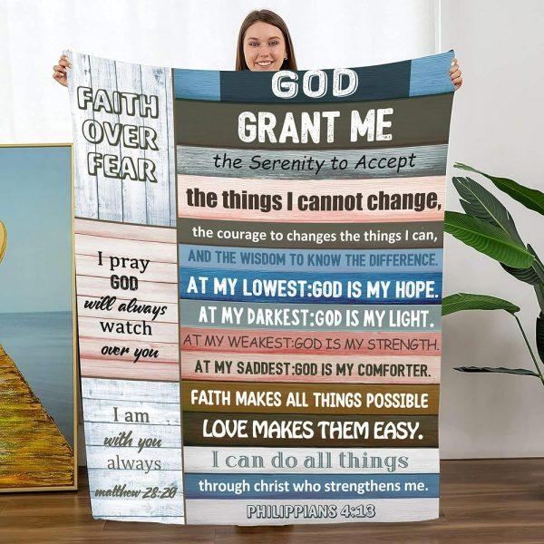 God Grant Me The Serenity To Accept Christian Quilt Blanket, Christian Blanket Gift For Believers