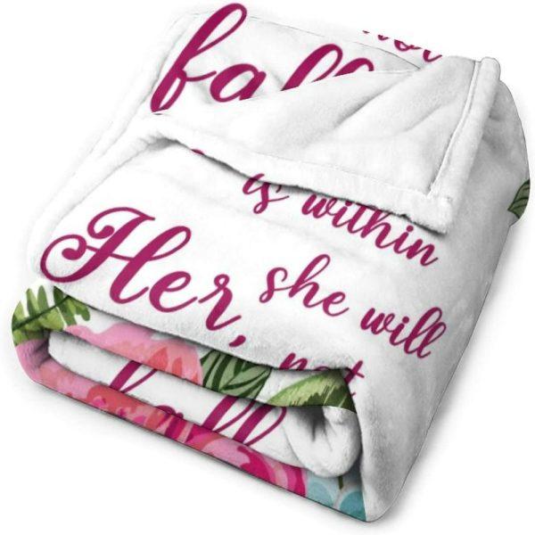 God Is Within Her Christian Quilt Blanket, Christian Blanket Gift For Believers