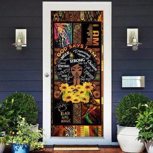 God Says I Am Black Woman Door Cover Gift For Christian 1 xehnen.jpg