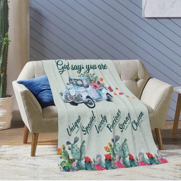God Says Unique Special Lovely Christian Quilt Blanket, Christian Blanket Gift For Believers