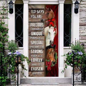 God Says You Are Horses Door Cover Christian Home Decor Gift For Christian 2 clvsce.jpg