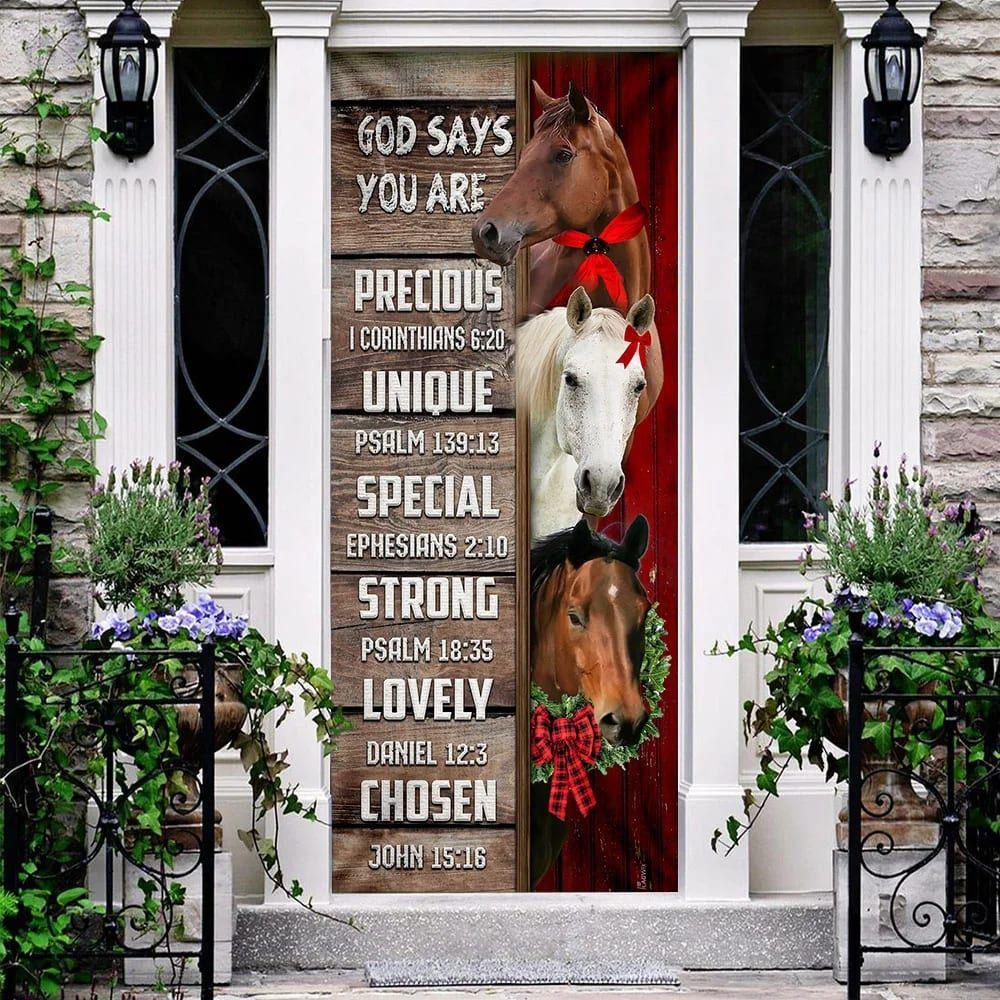 God Says You Are Horses Door Cover, Christian Home Decor, Gift For Christian God Says You Are Horses Door Cover, Christian Home Decor, Gift For Christian