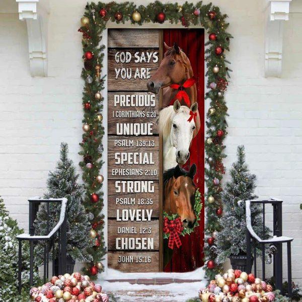 God Says You Are Horses Door Cover, Christian Home Decor, Gift For Christian