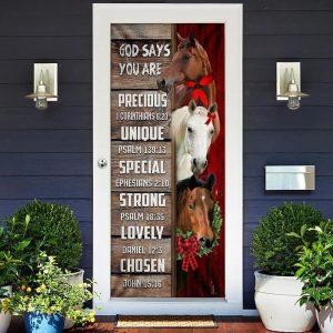 God Says You Are Horses Door Cover, Gift For Christian