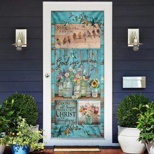 God Says You Are Hummingbird Door Cover, Gift For Christian