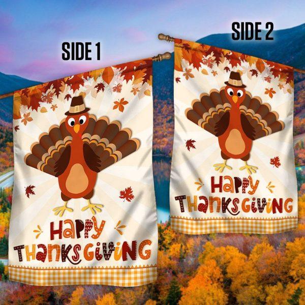 Happy Thanksgiving Turkey Flag – Thanksgiving Flag Outdoor Decoration