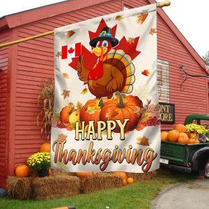 Happy Thanksgiving, Turkey Pumpkin Harvest Canada Flag 1 1