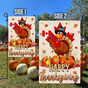 Happy Thanksgiving, Turkey Pumpkin Harvest Canada Flag 1 4