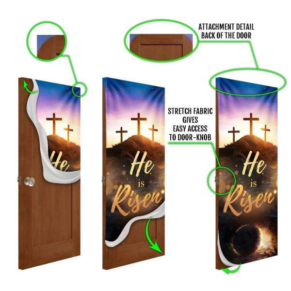He Is Risen Easter Door Cover, Jesus Door Cover, Christian Home Decor, Gift For Christian