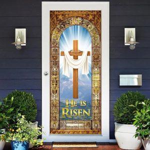 He Is Risen Easter Jesus Christ Door Cover Christian Home Decor Gift For Christian 3 t6grp0.jpg