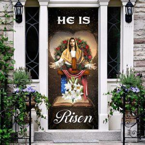 He Is Risen Jesus Christ Door Cover, Christian Home Decor, Gift For Christian