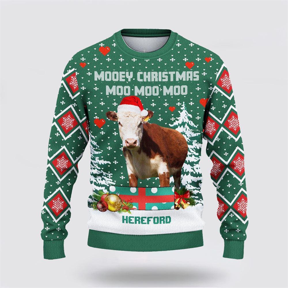 Hereford Green Merry Christmas Ugly Sweater, Gifts For Farmers, Rural Lovers Hereford Green Merry Christmas Ugly Sweater, Gifts For Farmers, Rural Lovers
