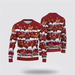 Highland Christmas Knitted Sweater, Gifts For Farmers,…