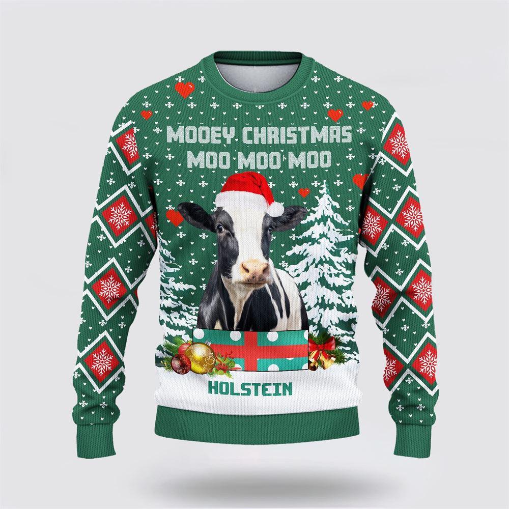 Holstein Green Merry Christmas Ugly Sweater, Gifts For Farmers Holstein Green Merry Christmas Ugly Sweater, Gifts For Farmers