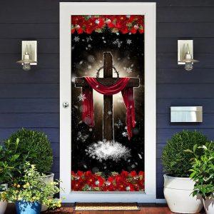 Holy Cross On Snow Door Cover Gift For Christian 2 s5ai7l.jpg