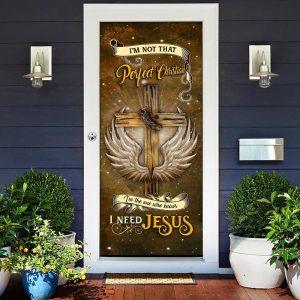 I Need Jesus Door Cover, Christian Home Decor, Gift For Christian