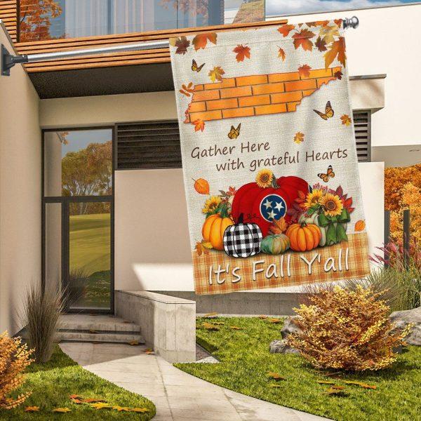 It’s Fall Y’all Halloween Pumpkin Fall Tennessee Flag – Thanksgiving Flag Outdoor Decoration