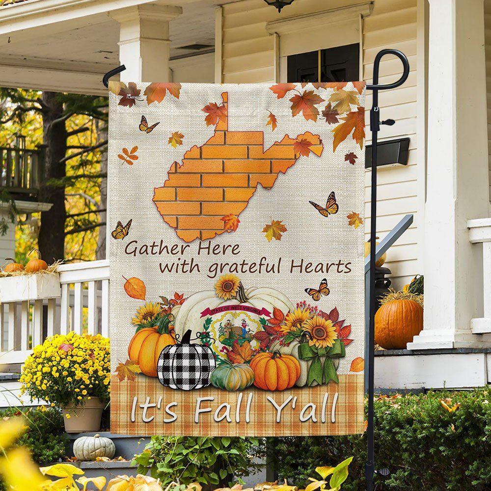 It’s Fall Y’all Halloween Thanksgiving Pumpkin Fall West Virginia Flag – Thanksgiving Flag Outdoor Decoration