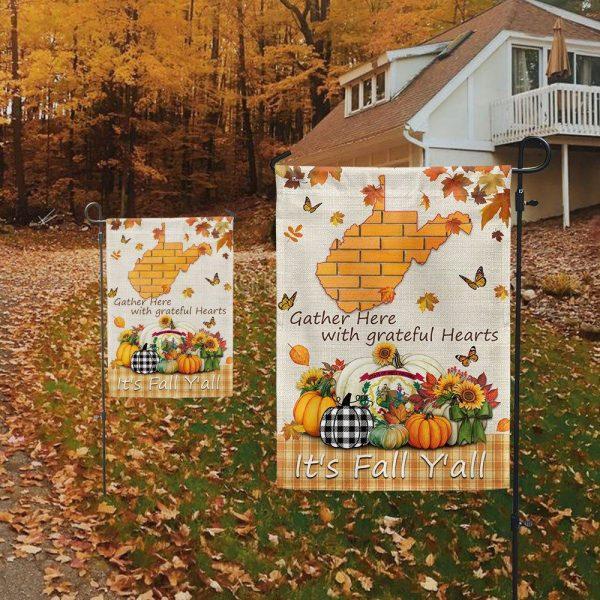 It’s Fall Y’all Halloween Thanksgiving Pumpkin Fall West Virginia Flag – Thanksgiving Flag Outdoor Decoration