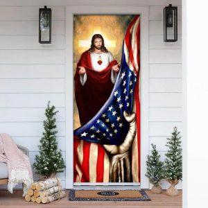 Jesus Christian American Door Cover Christian Home Decor Gift For Christian 4 vylaye.jpg