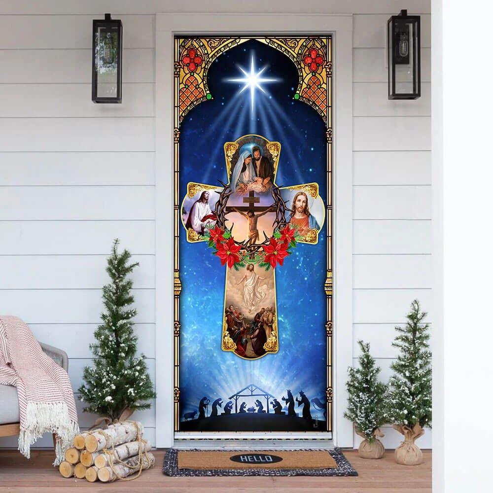 Jesus Christian Cross Door Cover, Christian Home Decor, Gift For Christian