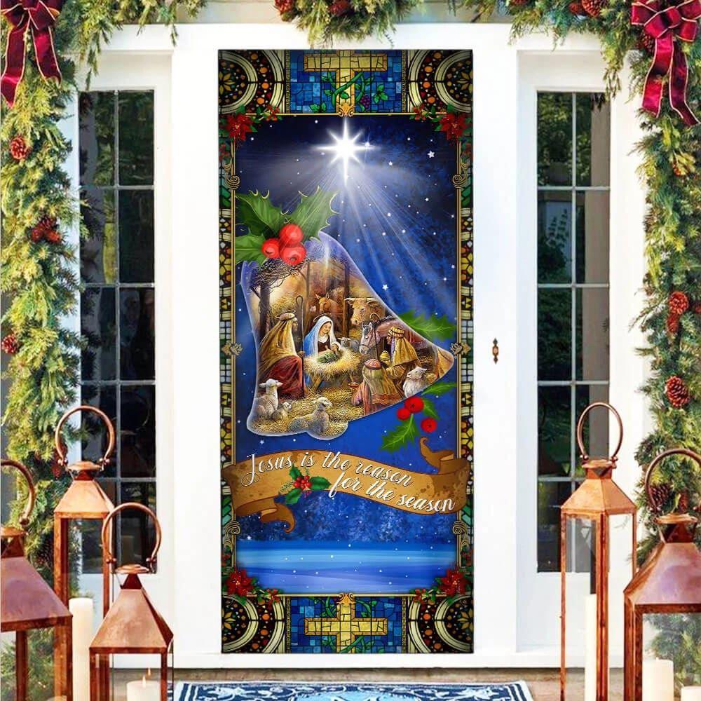 Jesus Is Born Door Cover, Christian Home Decor, Gift For Jesus Lover Jesus Is Born Door Cover, Christian Home Decor, Gift For Jesus Lover