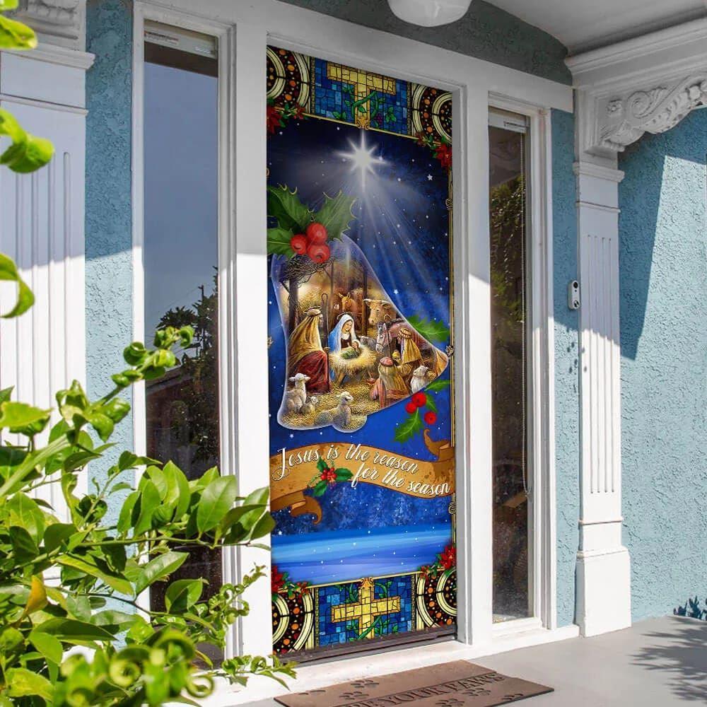 Jesus Is Born Door Cover, Christian Home Decor, Gift For Jesus Lover Jesus Is Born Door Cover, Christian Home Decor, Gift For Jesus Lover