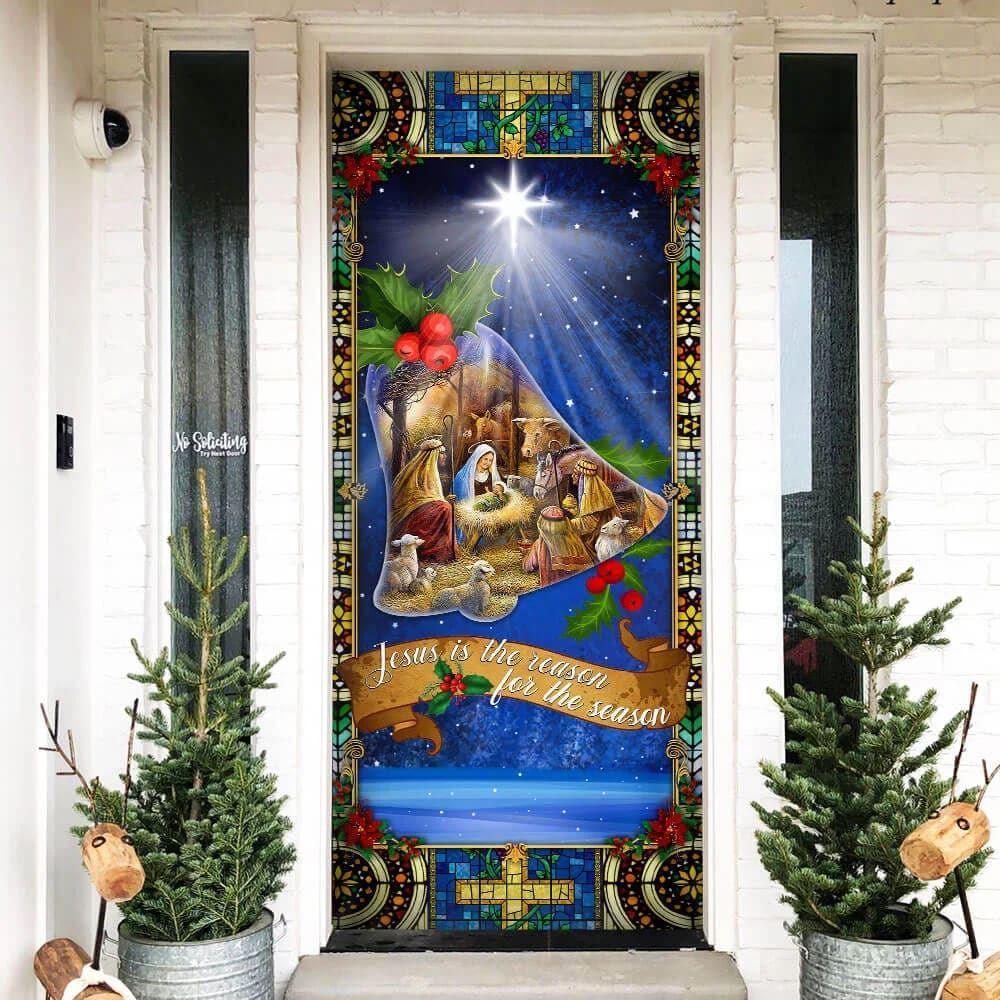 Jesus Is Born Door Cover, Christian Home Decor, Gift For Jesus Lover Jesus Is Born Door Cover, Christian Home Decor, Gift For Jesus Lover