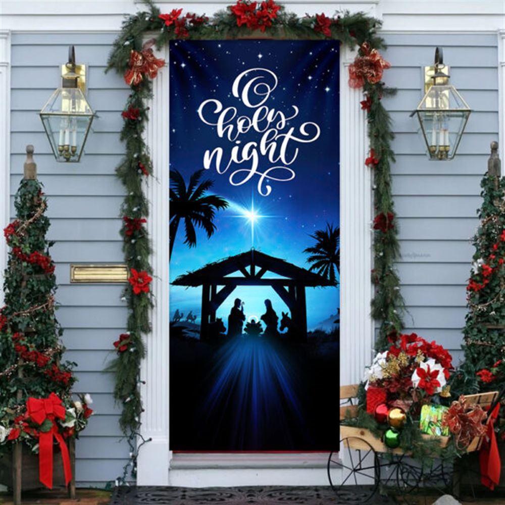 Jesus Is Born Door Cover, Christmas Silent Night Door Cover, Jesus Door Cover, Gift For Christian Jesus Is Born Door Cover, Christmas Silent Night Door Cover, Jesus Door Cover, Gift For Christian