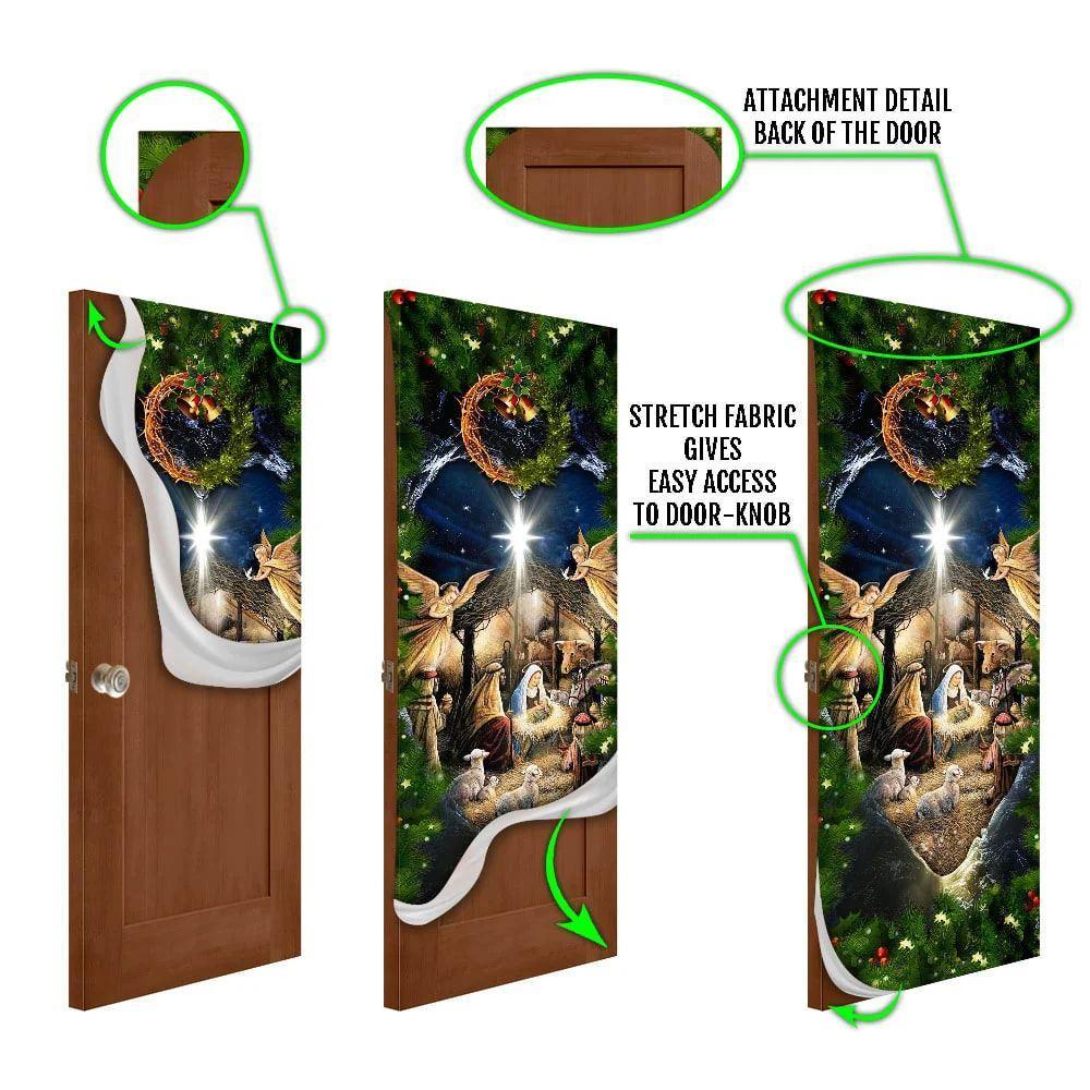 Jesus Is Born Door Cover, Nativity Of Jesus Door Cover, Gift For Christian