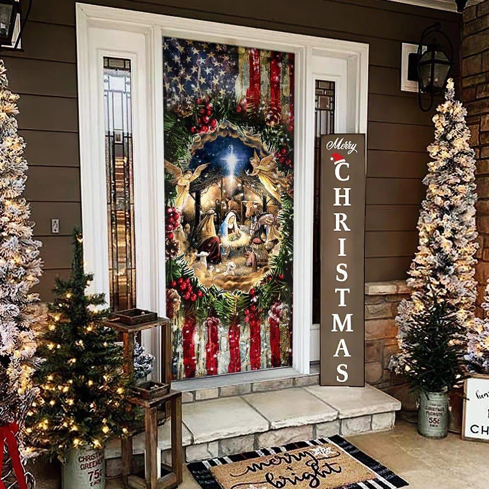 Jesus Is Born, Nativity Of Jesus Door Cover, Christian Home Decor, Gift For Christian Jesus Is Born, Nativity Of Jesus Door Cover, Christian Home Decor, Gift For Christian
