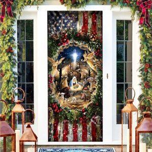 Jesus Is Born Nativity Of Jesus Door Cover Christian Home Decor Gift For Christian 2 ii7tiw.jpg