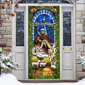 Jesus Is Born O Holy Night Nativity of Jesus Christmas Door Cover Jesus Door Cover Gift For Christian 2 w5ofns.jpg