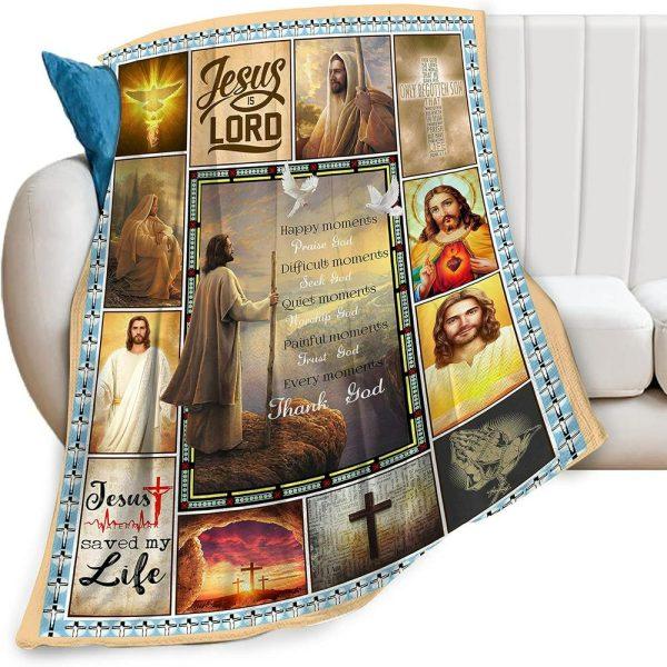 Jesus Is Lord Christian Quilt Blanket, Christian Blanket Gift For Believers