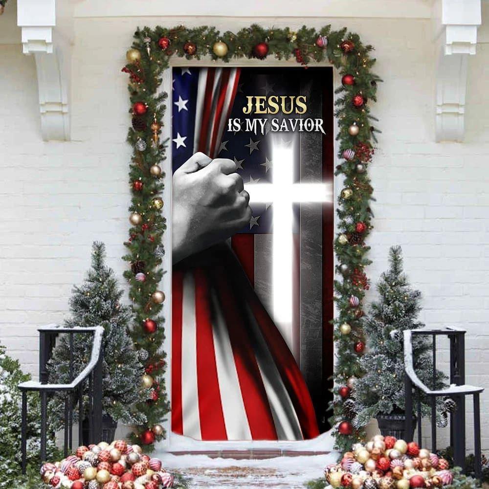 Jesus Is My Savior Door Cover, Christian Home Decor, Gift For Christian Jesus Is My Savior Door Cover, Christian Home Decor, Gift For Christian